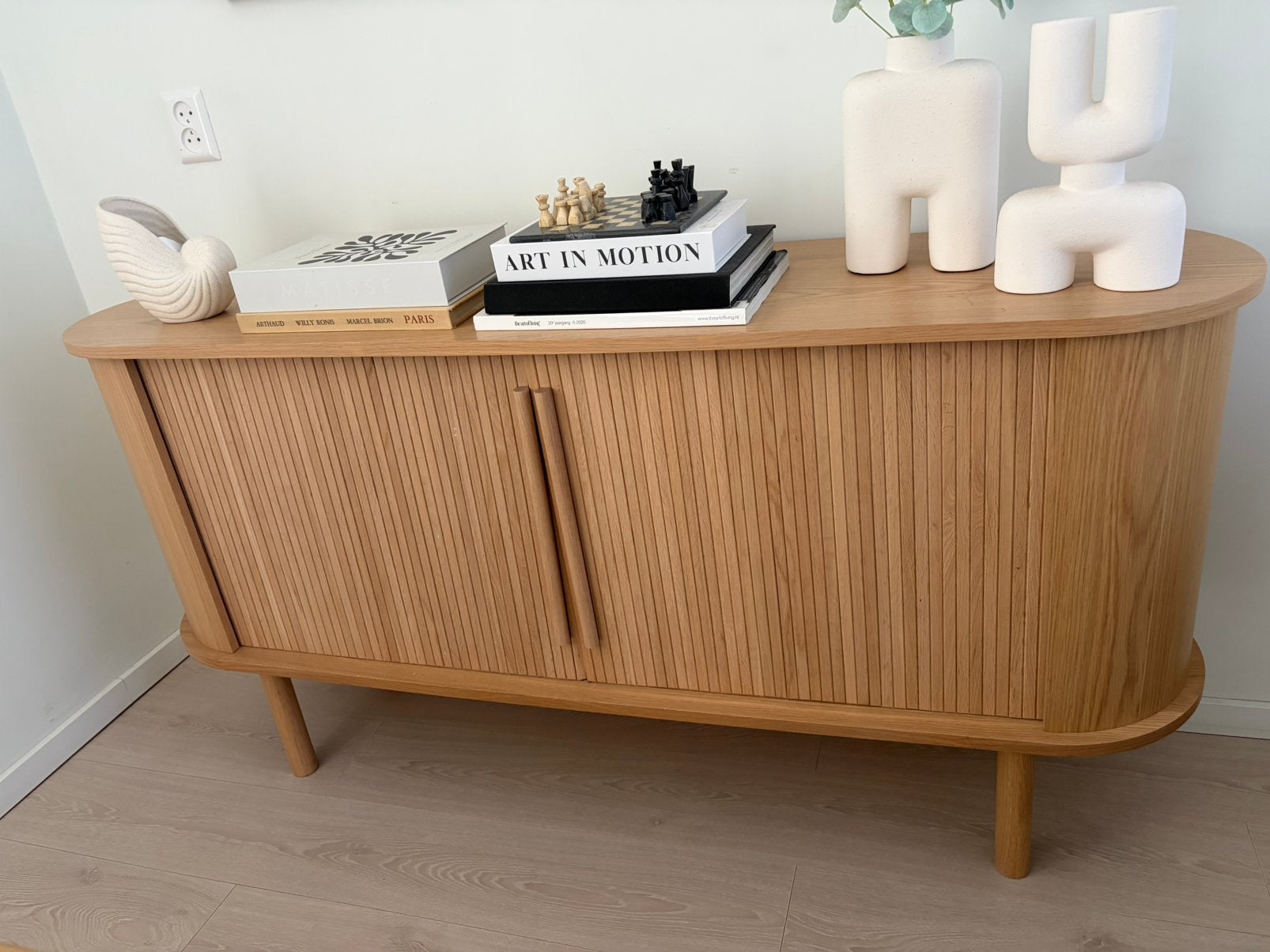 Super mooie dressoir eikenfineer, Ophalen, 150 tot 200 cm, Eikenhout, Zo goed als nieuw