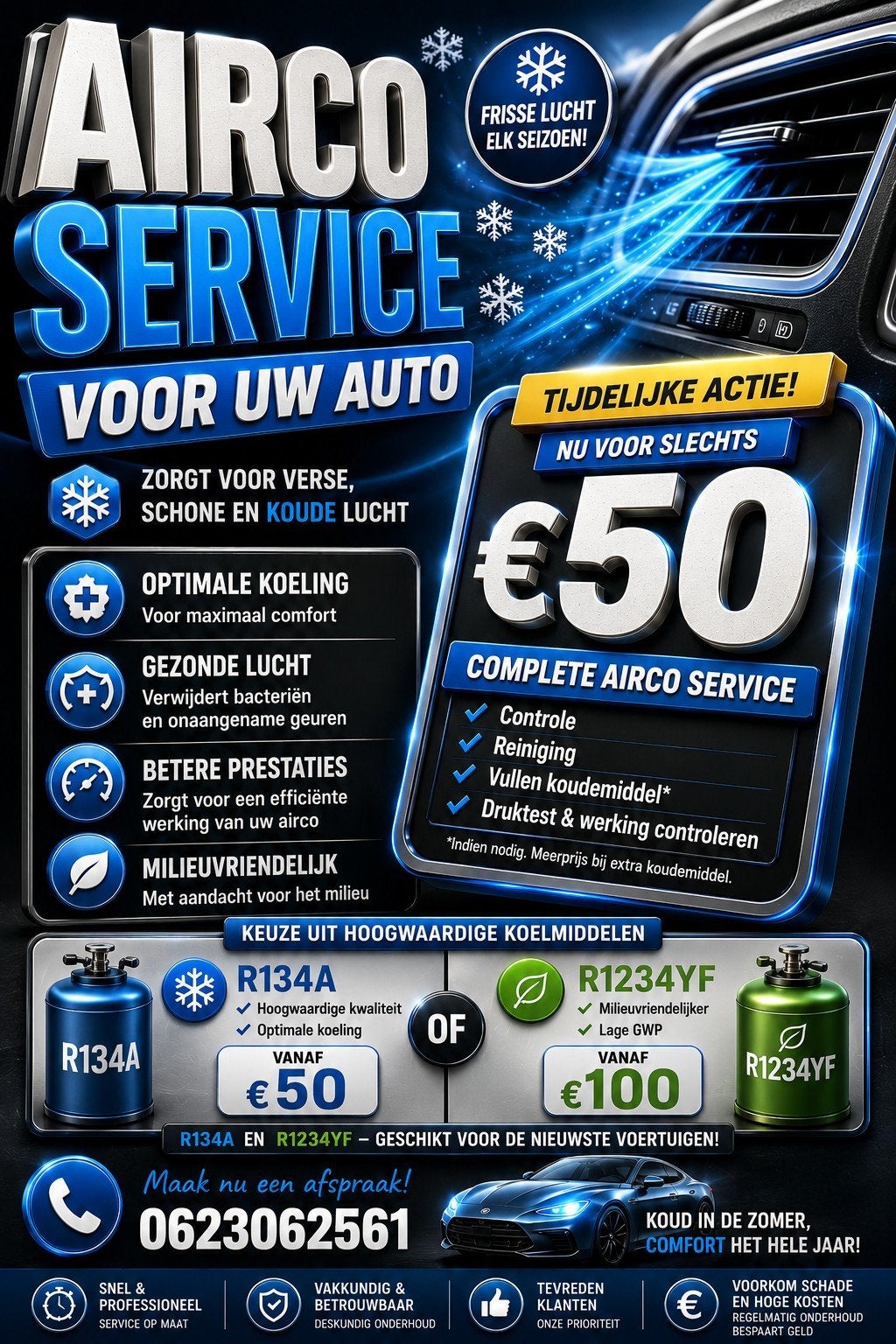 AIRCO SERVICE" TIJDELIJKE ACTIE €50!!!, Auto-onderdelen, Airco en Verwarming, Ophalen of Verzenden, Nieuw