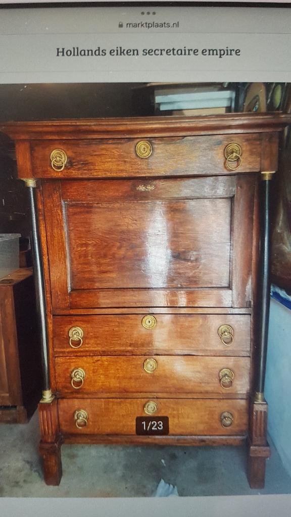 Beeldschone secretaire met geheime vakjes empire, Ophalen of Verzenden, Zo goed als nieuw