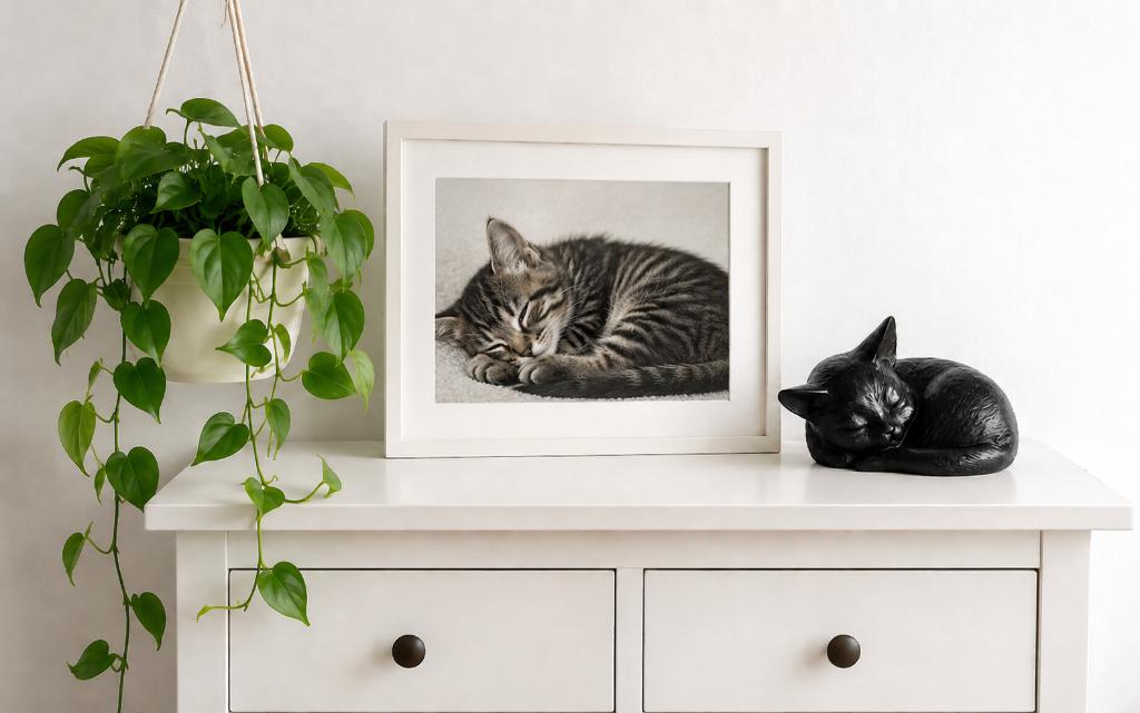 SLAPENDE KAT // BRONZEN URN / brons/ dierenurn /asurn, Huis en tuin decoratie Marie, Nieuw, Info@huisentuindecoratiemarie.nl, Peize