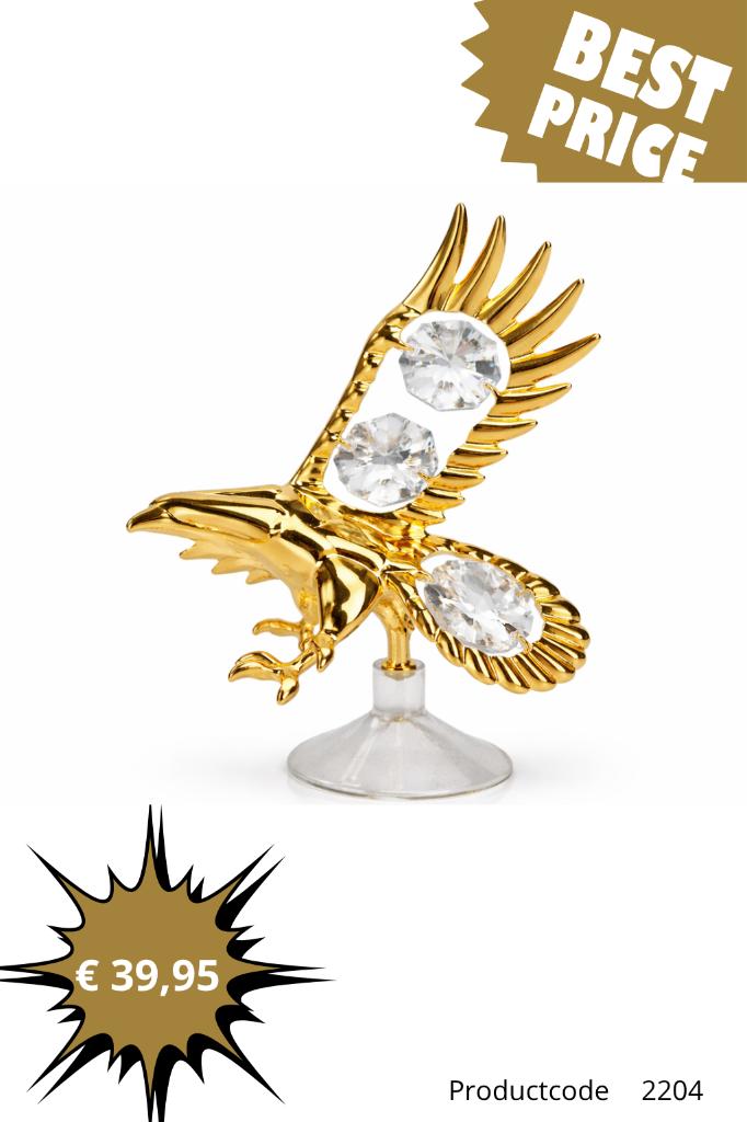 24K Vergulde Kristallen Beeldjes – Luxe Cadeau vanaf €26,95!, Huis en Inrichting, Woonaccessoires | Overige, Nieuw, Overige materialen
