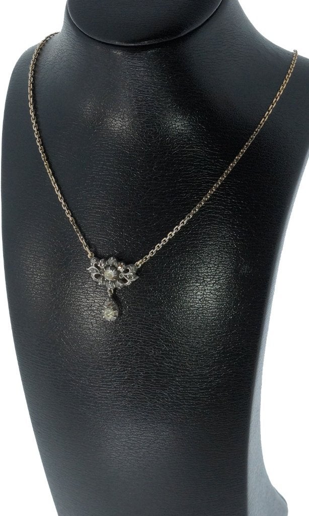 Diamanten 14k gouden anker ketting hanger antiek briljant