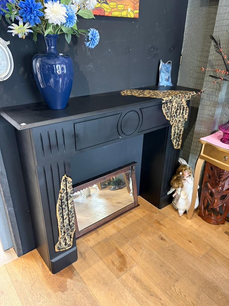 Houten schouw zwart met tijgerprint, Huis en Inrichting, Ophalen, Zo goed als nieuw, Vrijstaande haard, Houthaard