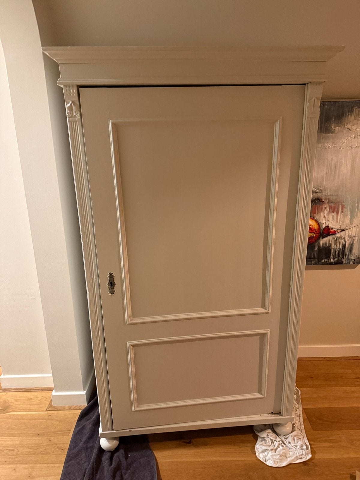 brocante eendeurskast wit, Ophalen, Gebruikt, 50 tot 100 cm, 150 tot 200 cm