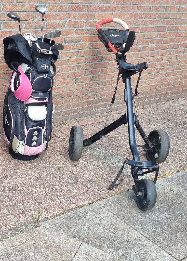 Golfset met tas en trolley - Cougar Golf, Sport en Fitness, Golf, Ophalen of Verzenden, Gebruikt, Overige typen, Mizuno