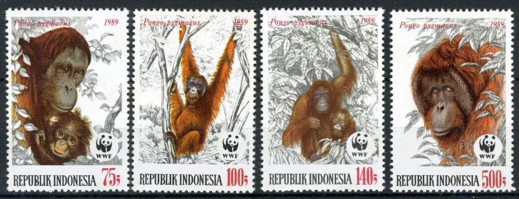 Indonesie 1989 - ZBL 1366-13698,75 - Apen, Ophalen of Verzenden, Postfris, Zuidoost-Azië