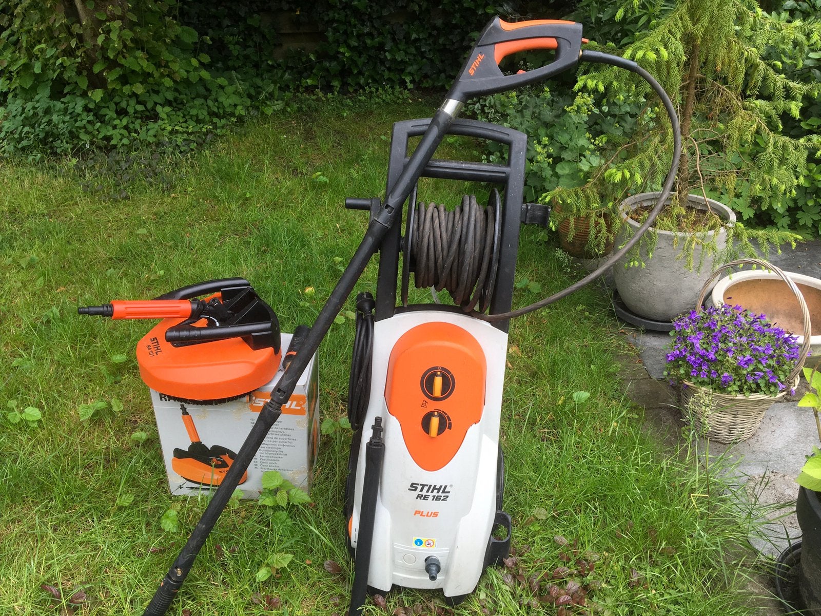 Stihl RE 162 Plus hogedrukreiniger met terrasreiniger, Tuin en Terras, Ophalen, Gebruikt, Elektrisch
