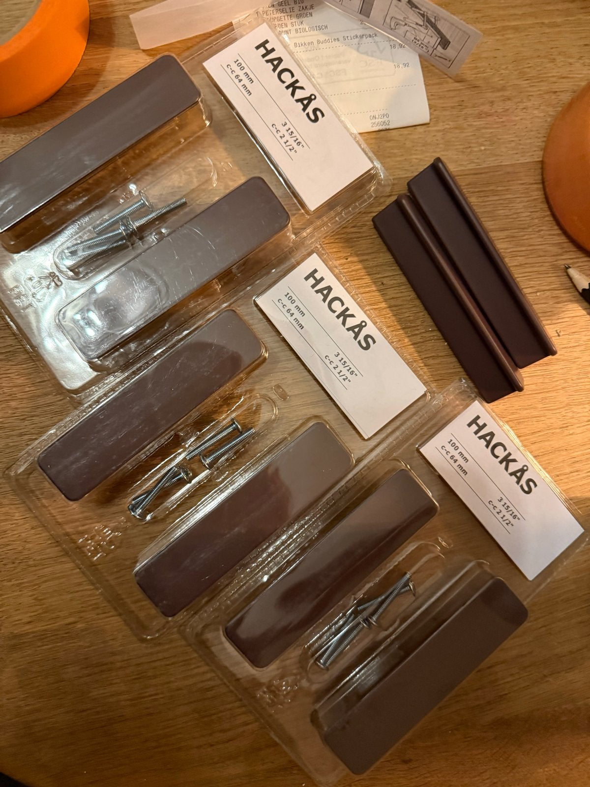 IKEA HACKÅS Handgrepen - 8 stuks, roodbruin, Ophalen of Verzenden, Nieuw