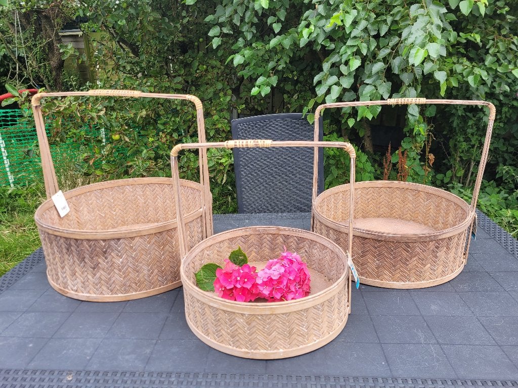 Gave grote rotan manden, in 3 maten NIEUW, Mand, ., Rond, Nieuw