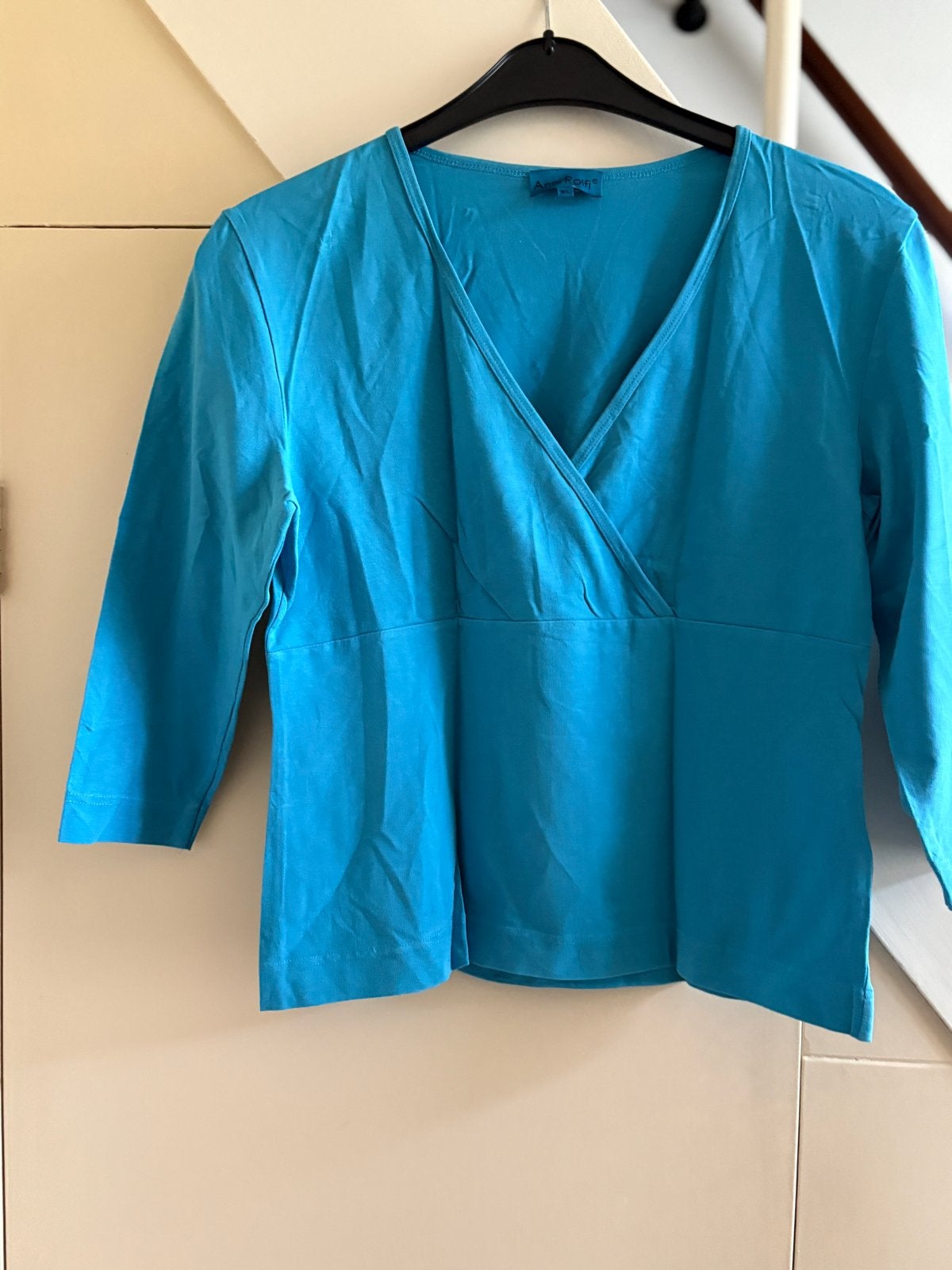 Anni Rolfi wikkel top turquoise maat XL, Blauw, Maat 46/48 (XL) of groter, Ophalen of Verzenden, Korte mouw