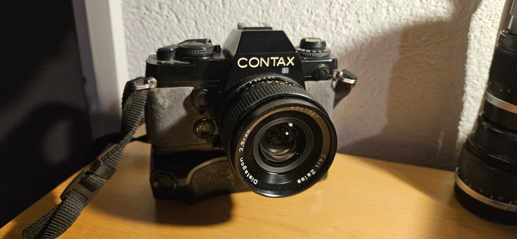 Contax 139q met motor drive, Audio, Tv en Foto, Fotocamera's Analoog, Ophalen of Verzenden, Spiegelreflex, Overige Merken