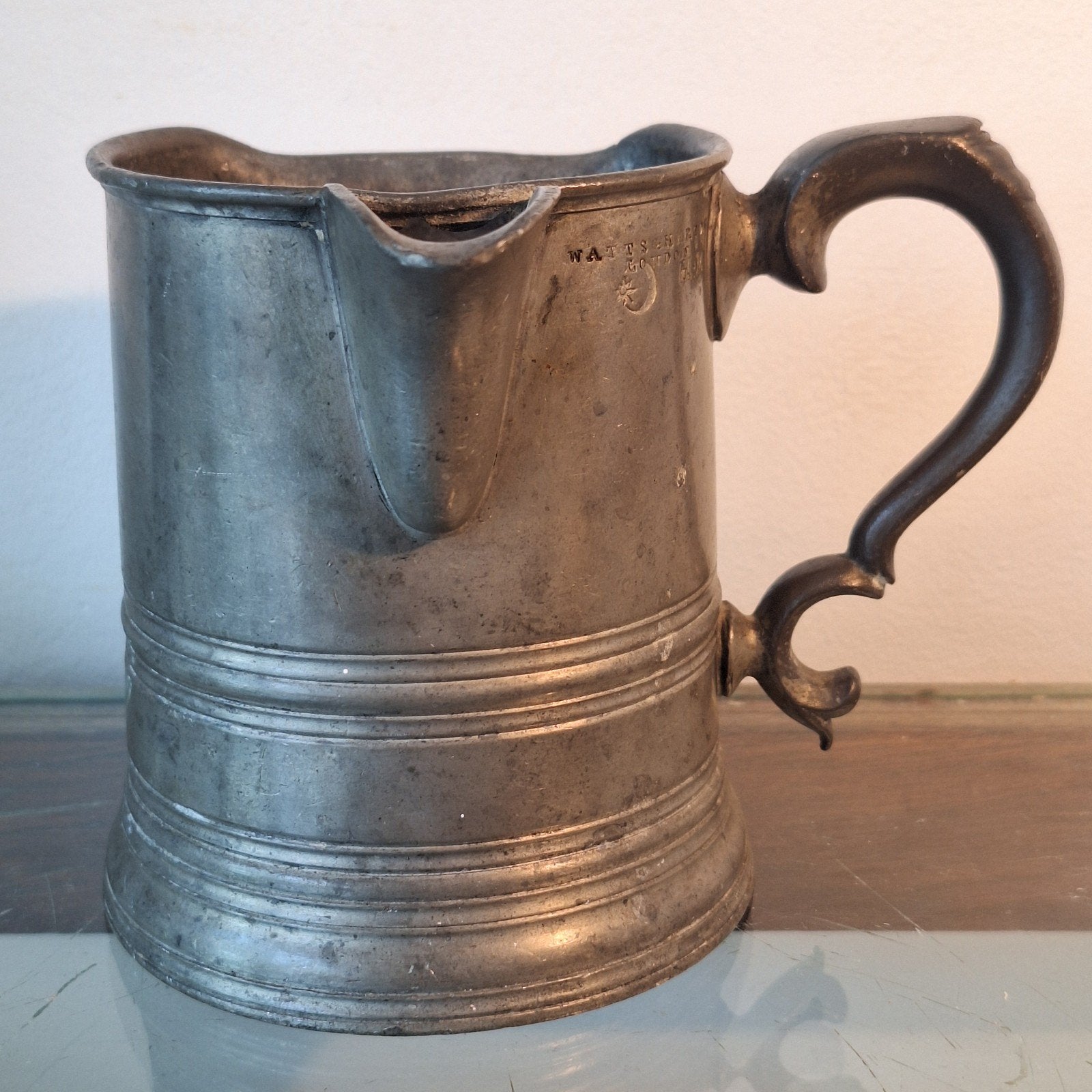 Watts & Harton London oude tinnen mug pul, Ophalen of Verzenden