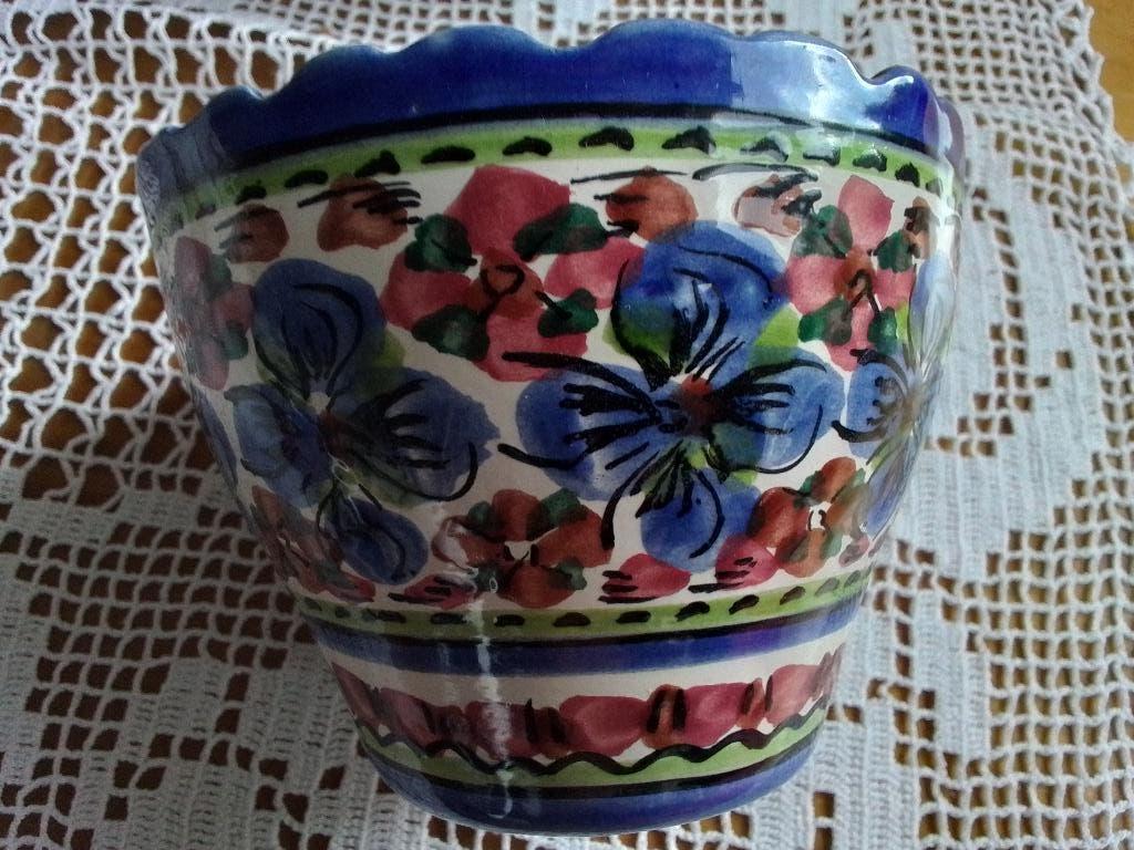 Vintage keramische bloempot De Olde Kruyk / De Pul, Ophalen of Verzenden