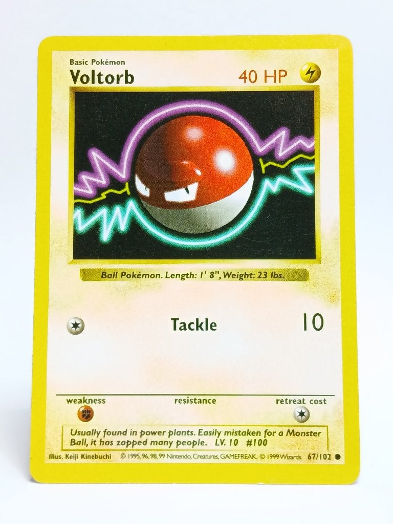 Pokémon - Base Set - Shadowless - Voltorb - 67/102, Verzenden, Zo goed als nieuw, Losse kaart, Foil