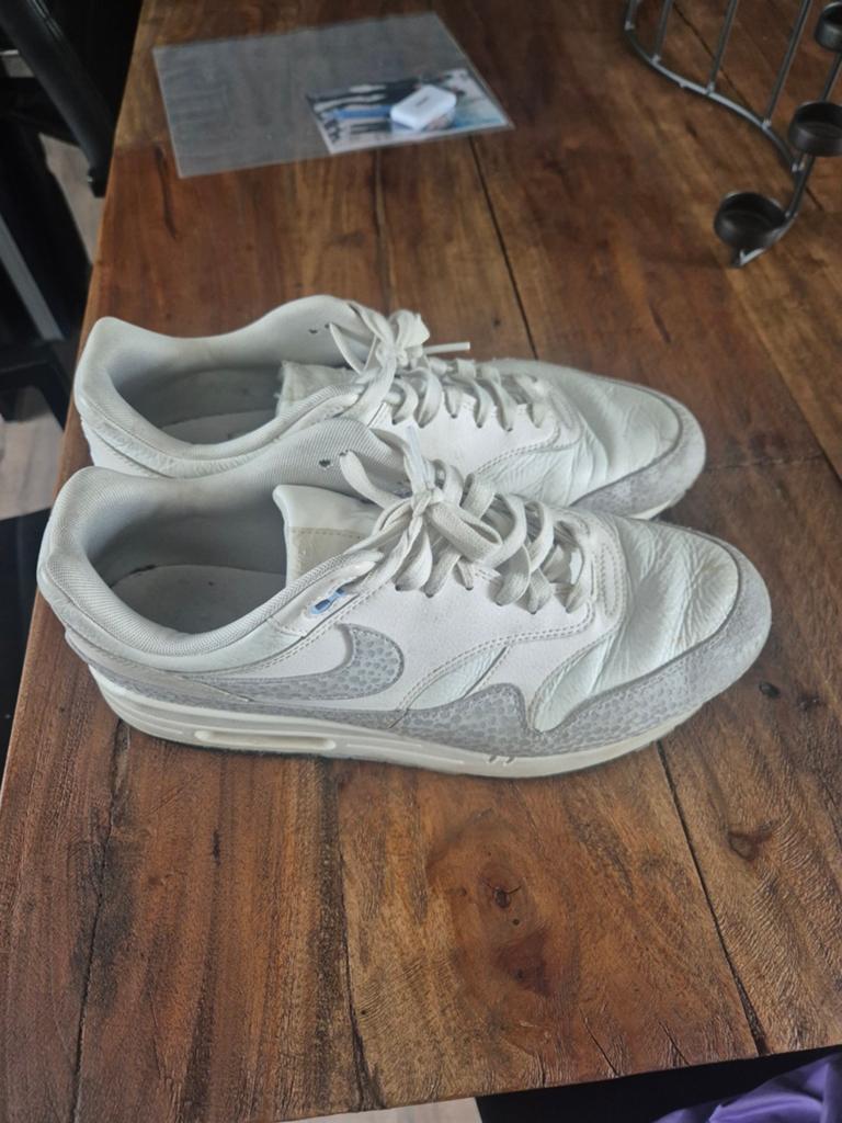 Nike Air Max 1 Sneakers - Wit/Grijs, Wit, Nike, Ophalen of Verzenden, Sneakers of Gympen