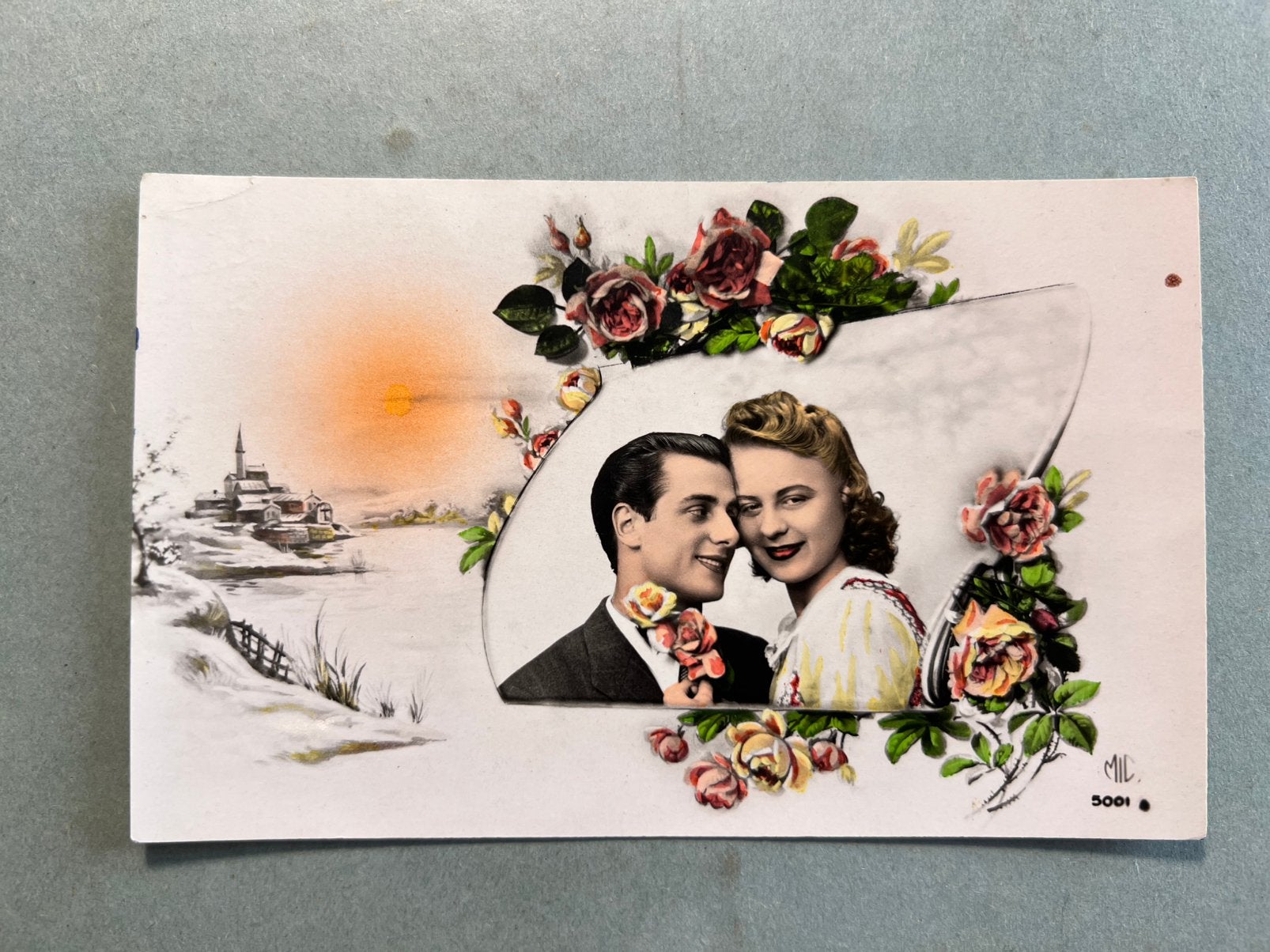 27-3-1951 Romantiek - rozen, Ophalen of Verzenden, 1940 tot 1960, Gelopen, Overige thema's