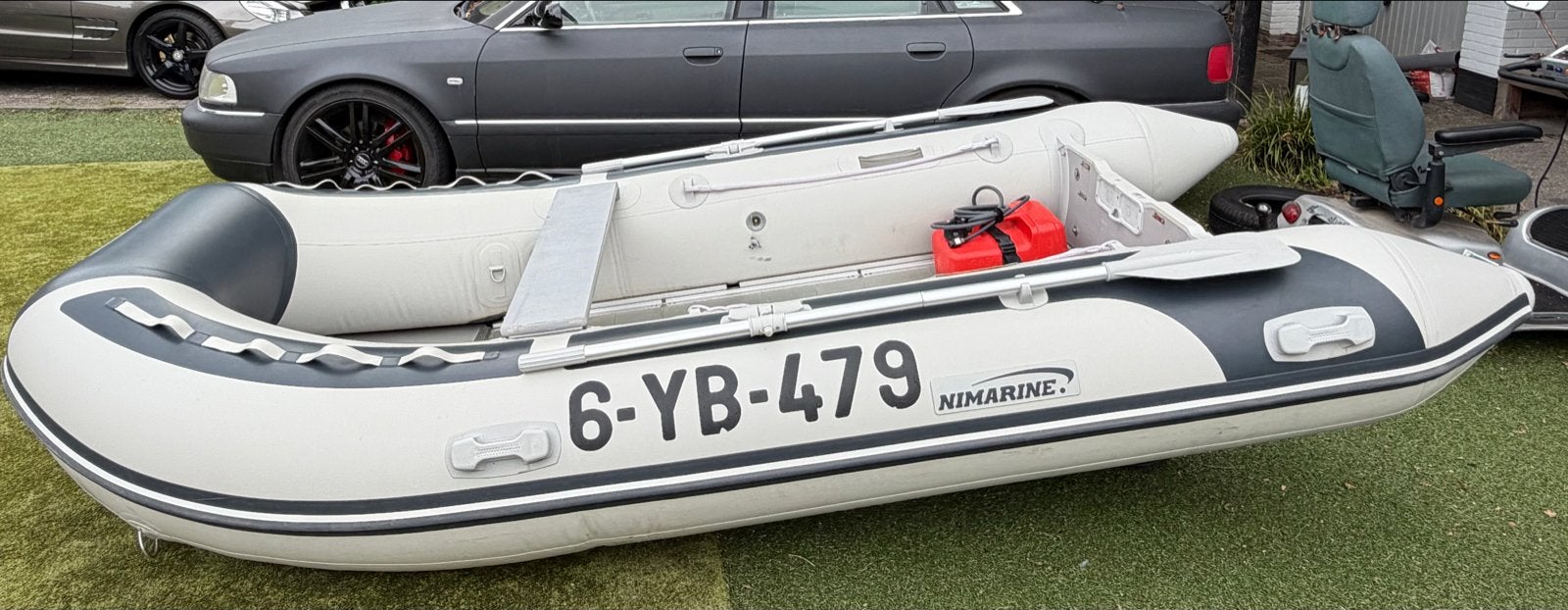 Nimarine opblaasboot met 20 pk Honda buitenboordmotor, Ophalen, Aluminium, Nimarine, Gebruikt
