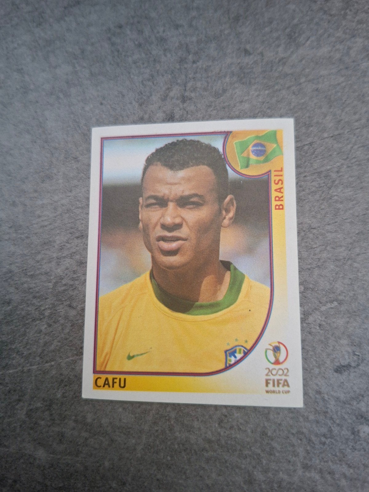 Panini sticker WK 2002 Japan-Zuid Korea. Cafu Brazilië, Ophalen of Verzenden, Zo goed als nieuw, Sticker
