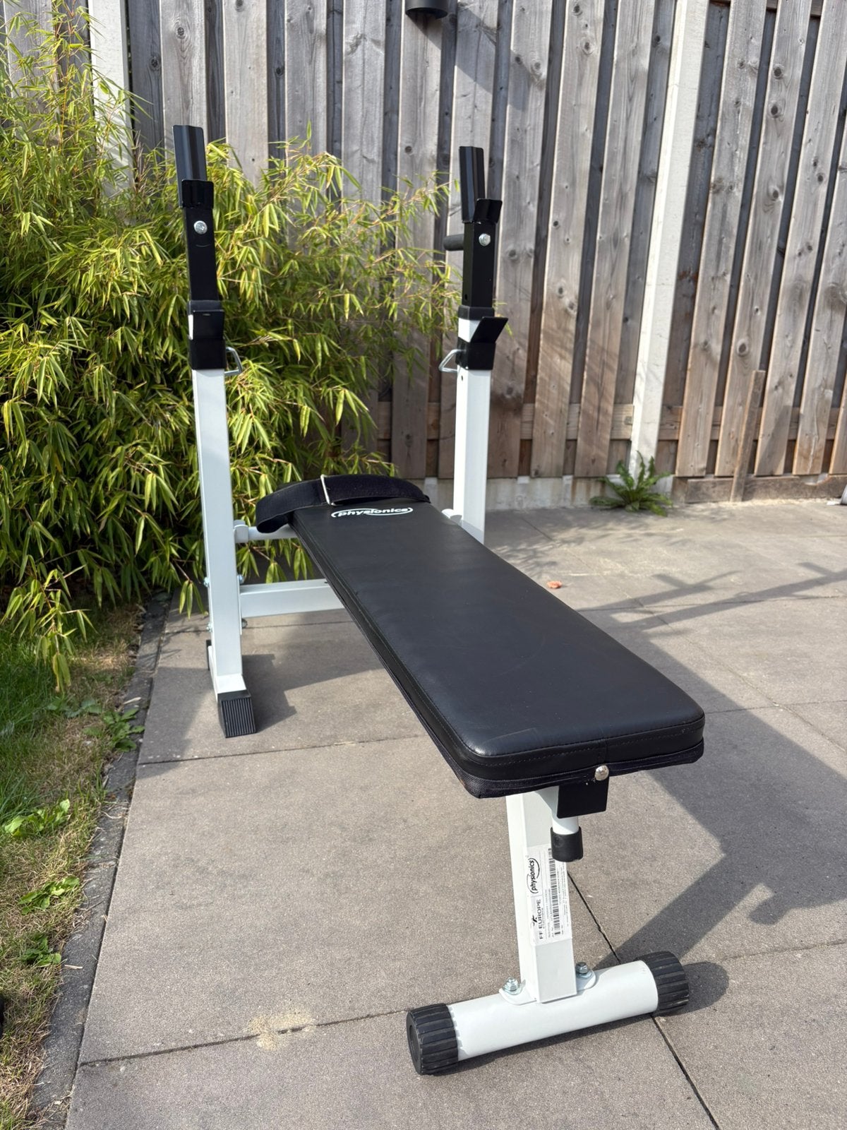 Sport bankje met halter stang, Ophalen, Gebruikt, Fitnessbank