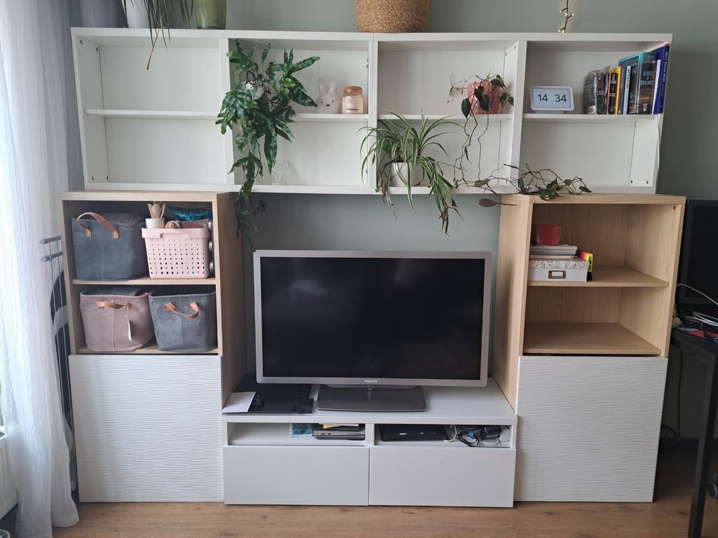 IKEA Besta compleet tv meubel inclusief deurtjes en lades, Ophalen, Gebruikt