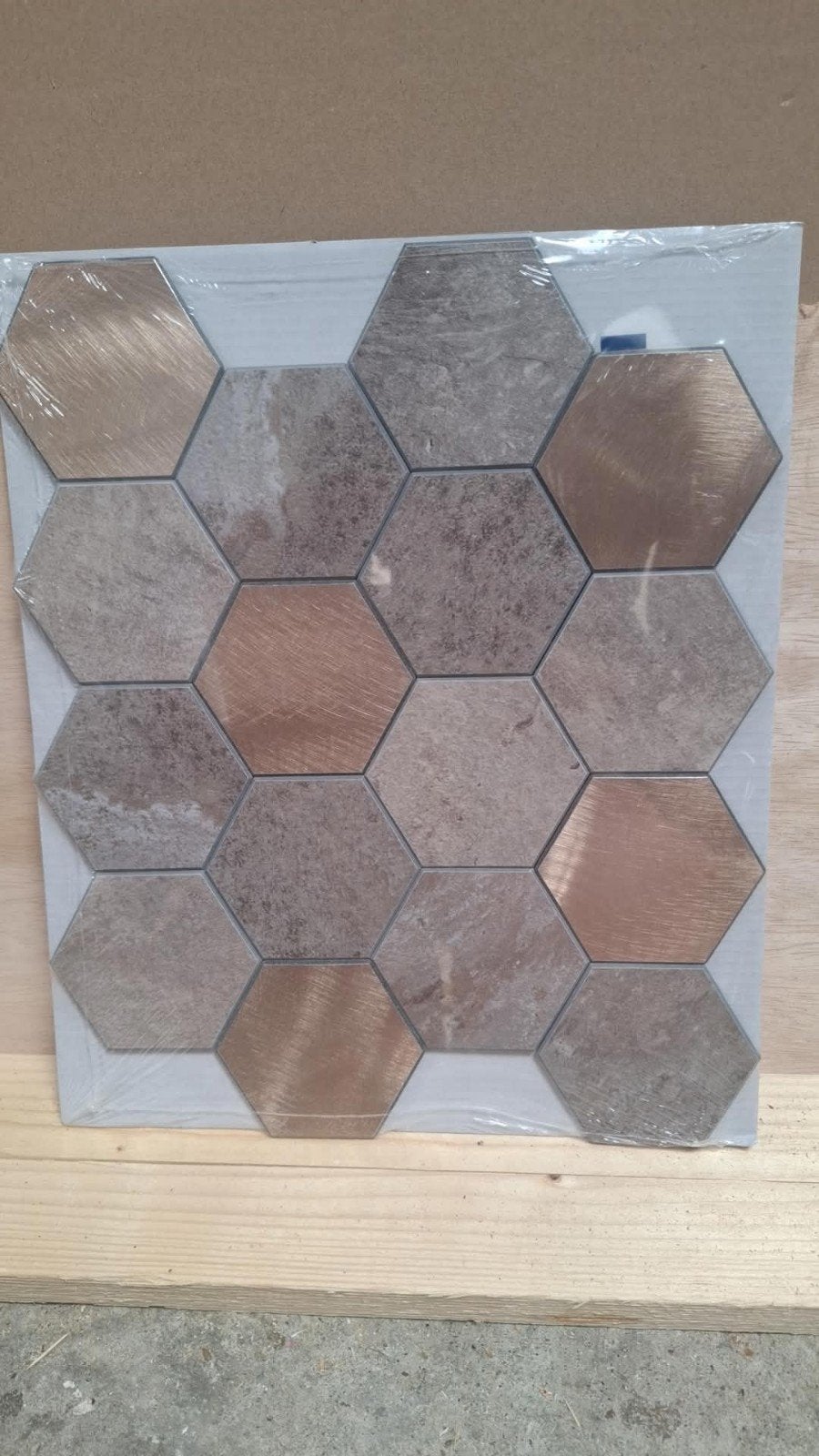 Isodeco Zelfklevende Hexagon Steenstrip brons, Ophalen, Wandtegels, Nieuw, Overige materialen
