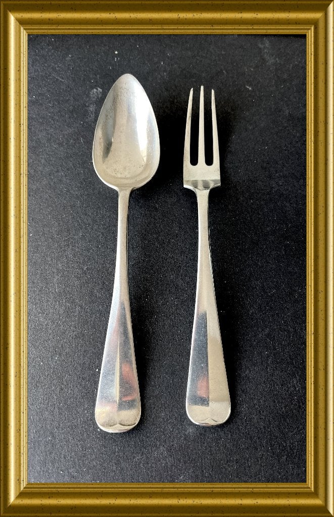 Oud zilveren dessert couvert haags lofje. Van kempen, 1906, Ophalen of Verzenden, Zilver