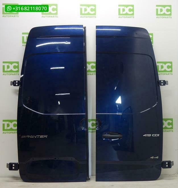 Mercedes Sprinter W907 (18-23) Set achterdeuren H2 Blauw, Auto-onderdelen, Carrosserie en Plaatwerk, Gebruikt, Deur, Mercedes-Benz