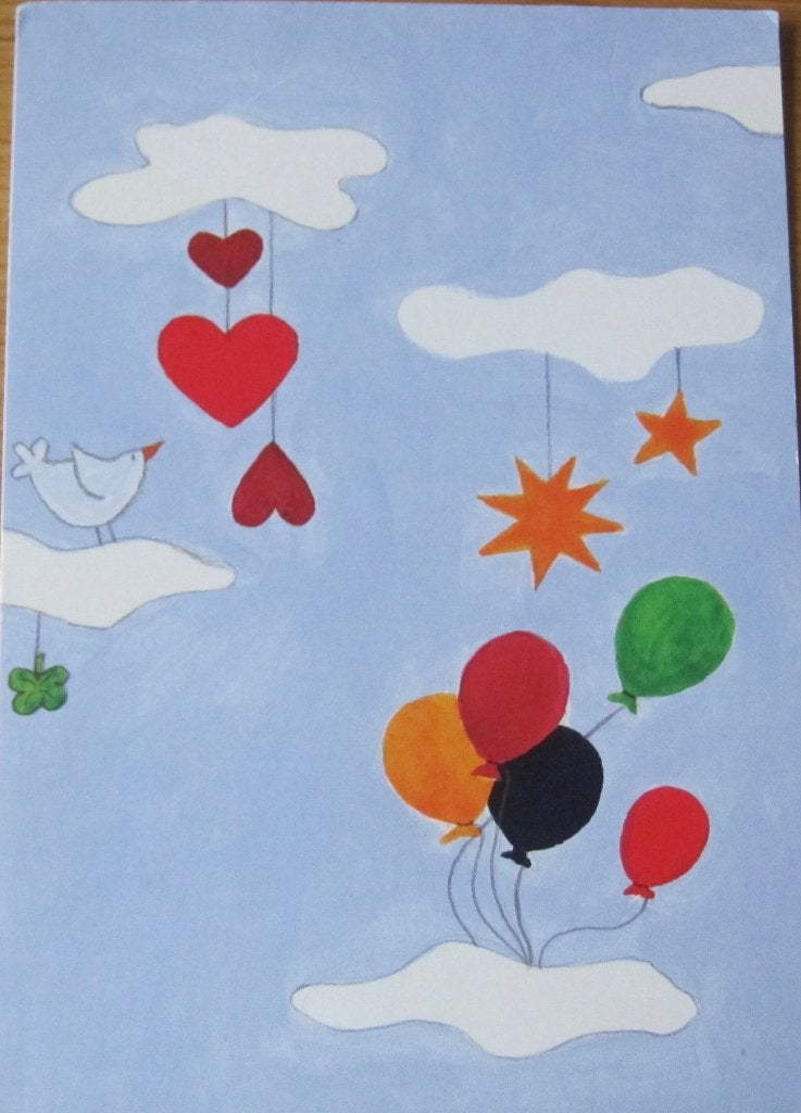 Voor het kind - wolken met hartjes - nieuw, Verzenden, 1980 tot heden, Ongelopen, Overige thema's