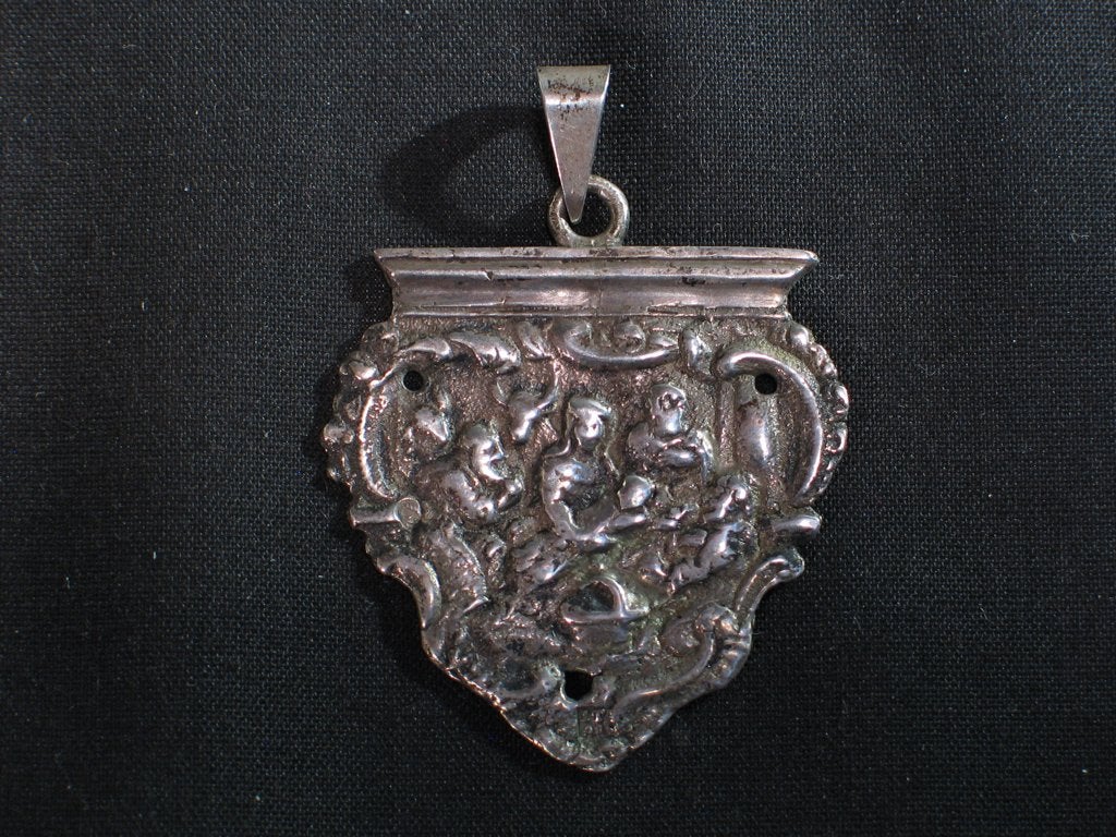 Antiek zilveren hanger geboorte Christus, Kampen 1860. 2182, Ophalen of Verzenden, Zilver