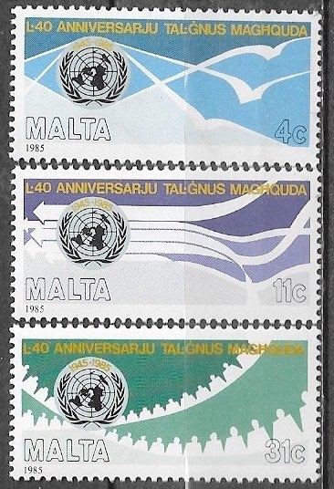 Malta serie Verengde Naties 40 jaar 1985, Verzenden, Malta, Postfris