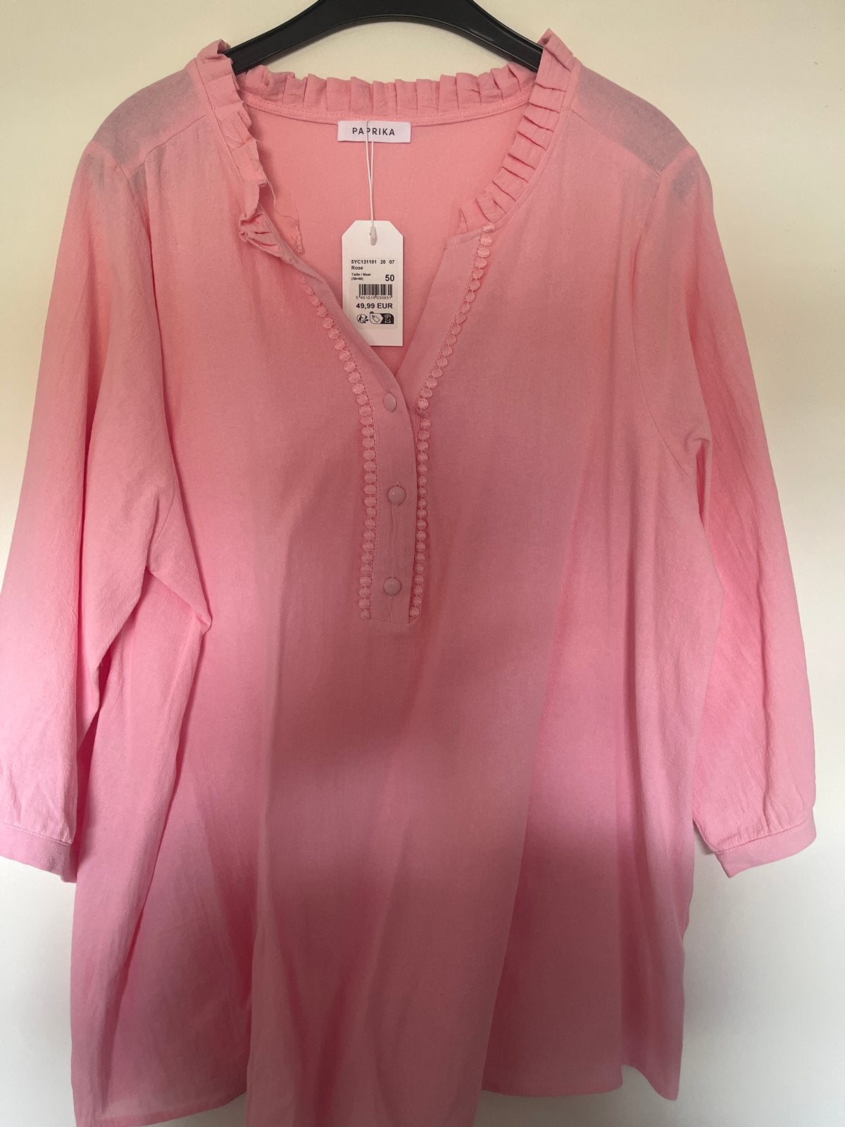 Paprika roze blouse met lange mouwen - Maat 50, Maat 46/48 (XL) of groter, Nieuw, Ophalen of Verzenden, Lange mouw