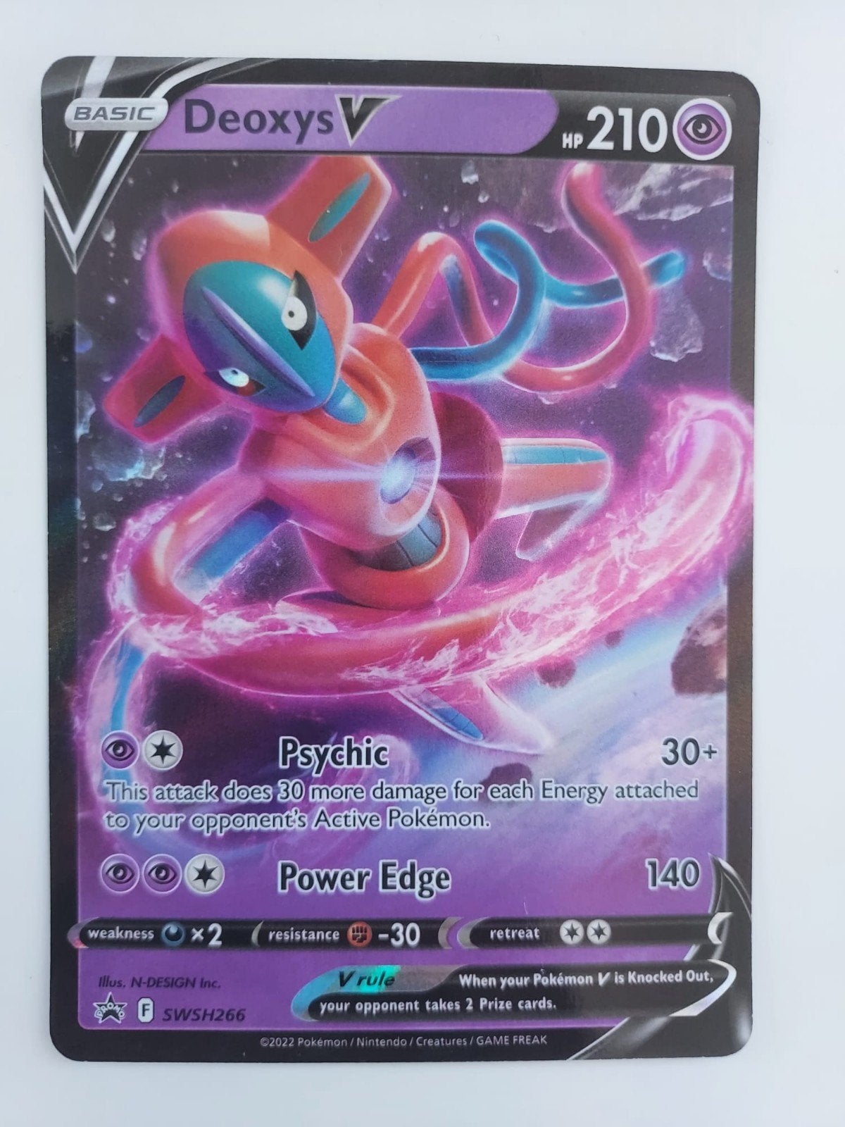 Pokémon Deoxys V SWSH266 Promo Kaart, Ophalen, Zo goed als nieuw, Foil