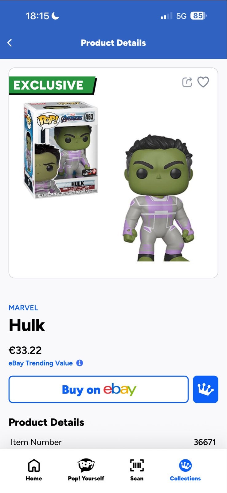 Funko Pop! Marvel Avengers Hulk (463) Exclusive, Ophalen of Verzenden, Zo goed als nieuw