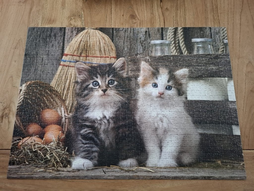 puzzel Lovely kittens 1000 stukjes 70 x 50 cm Clementoni, Ophalen of Verzenden, 500 t/m 1500 stukjes, Zo goed als nieuw, Legpuzzel