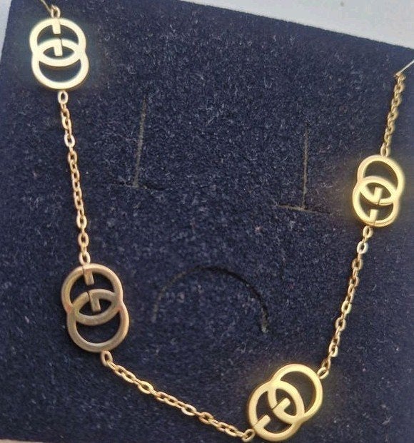Leuke goudkleurige stalen ketting, nieuw, Sieraden, Tassen en Uiterlijk, Kettingen, Ophalen of Verzenden, Nieuw, Goud