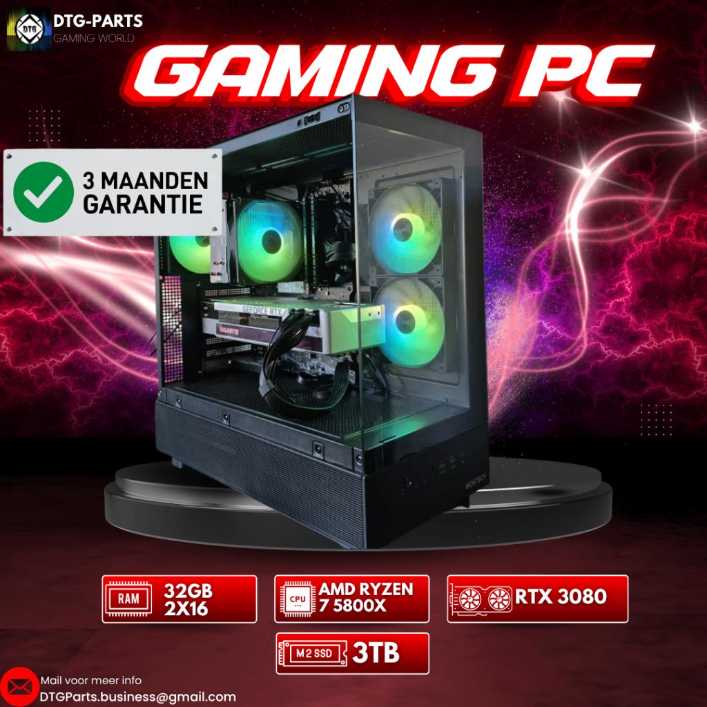 Gaming PC // RTX 3080 & AMD 7 5800X, Computers en Software, 7604 HM, 32 GB, DTGParts.Business@gmail.com, Zelf gebouwde pc