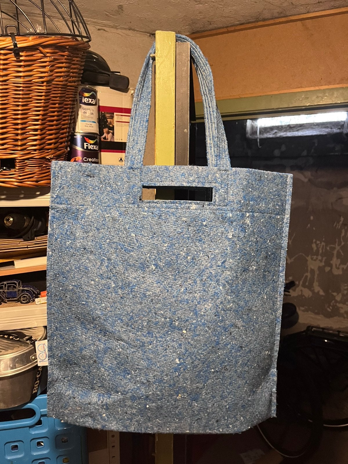Vilte KLM tas van gerecyclde kleding, Ophalen of Verzenden, Zo goed als nieuw, Blauw, Shopper