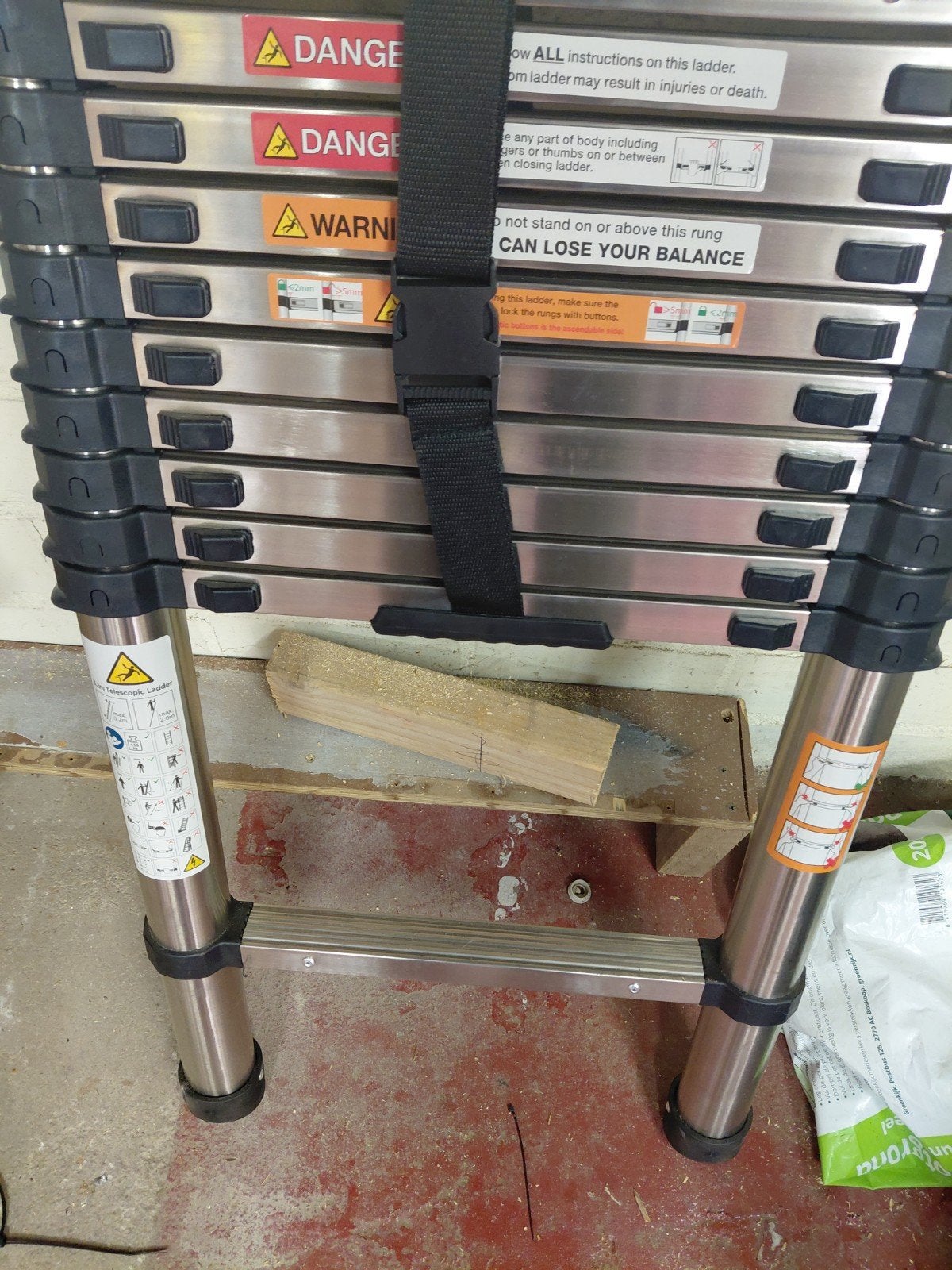 Telescopische ladder 3.2m - Opvouwbaar en inschuifbaar, Ophalen, 2 tot 4 meter