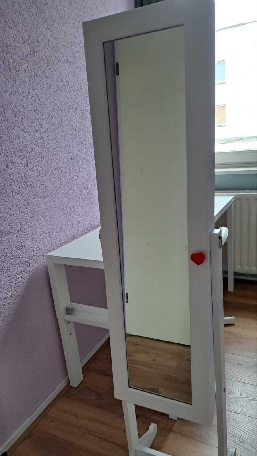 Witte Sieradenkast met Spiegel - Handige Opbergruimte, Ophalen, Minder dan 50 cm, Gebruikt, 150 tot 200 cm