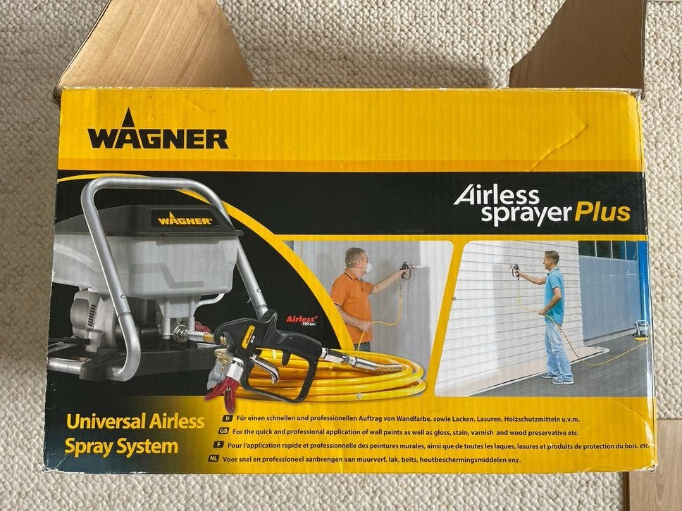 Wagner Airless Sprayer Plus Verfspuit - Compleet met accesso, Ophalen of Verzenden, Gebruikt, Verfspuit of Verfpomp