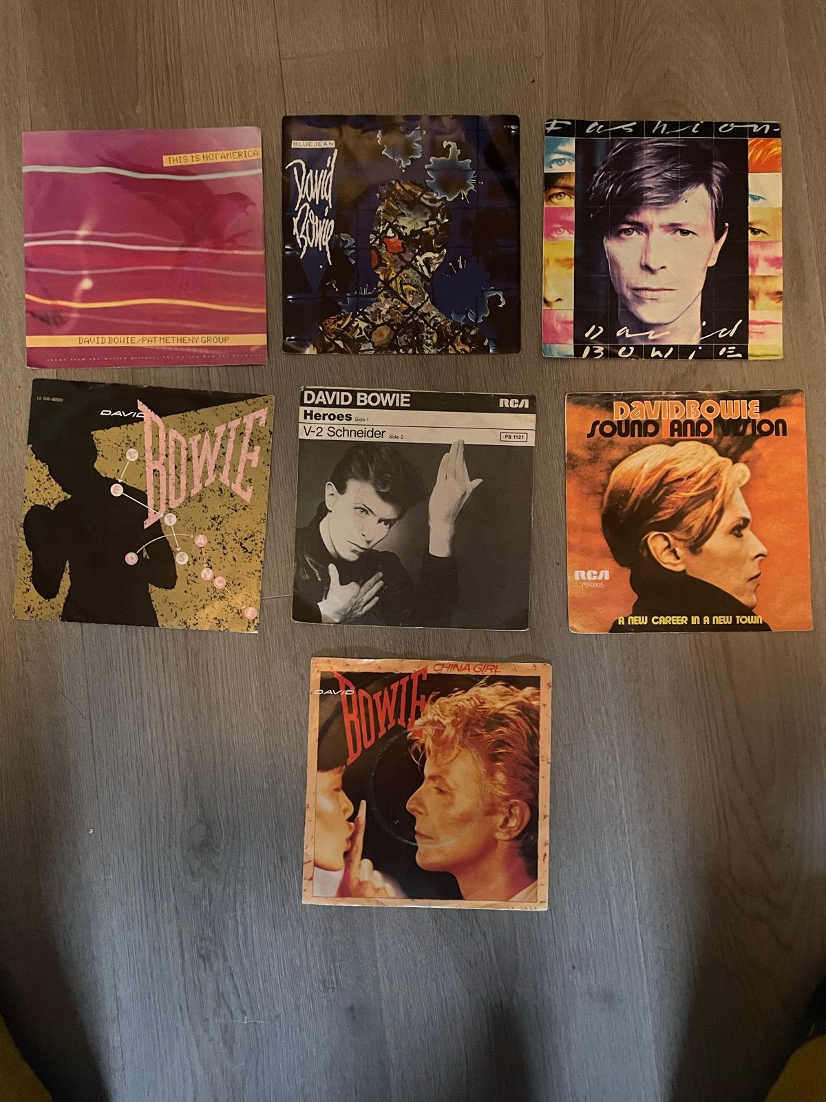 7 David Bowie 7" singles vinyl collectie, Cd's en Dvd's, Gebruikt, 7 inch, Pop, Single