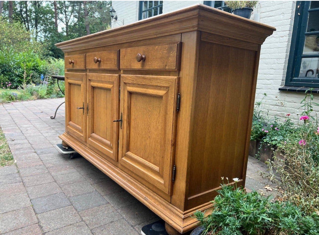Massief eiken dressoir / buffetkast - landelijk, Huis en Inrichting, Ophalen, Zo goed als nieuw, 50 tot 75 cm
