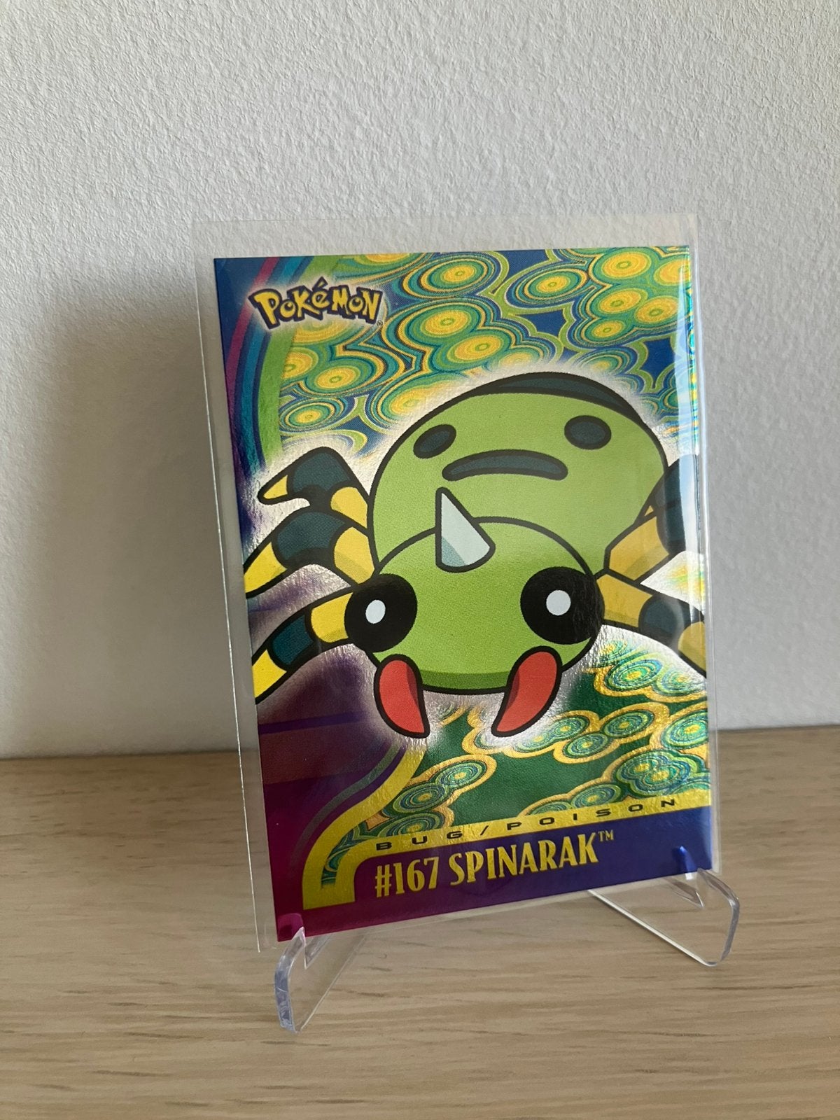 Topps Johto 2001 - Spinarak #167 holo [blauw logo], Hobby en Vrije tijd, Ophalen of Verzenden, Gebruikt, Losse kaart, Foil