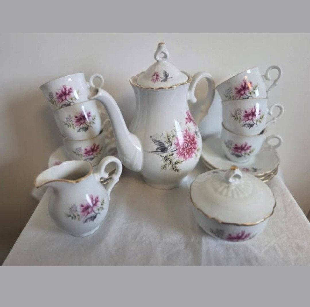 Vintage MZ Czechoslovakia porseleinen theeservies, Ophalen