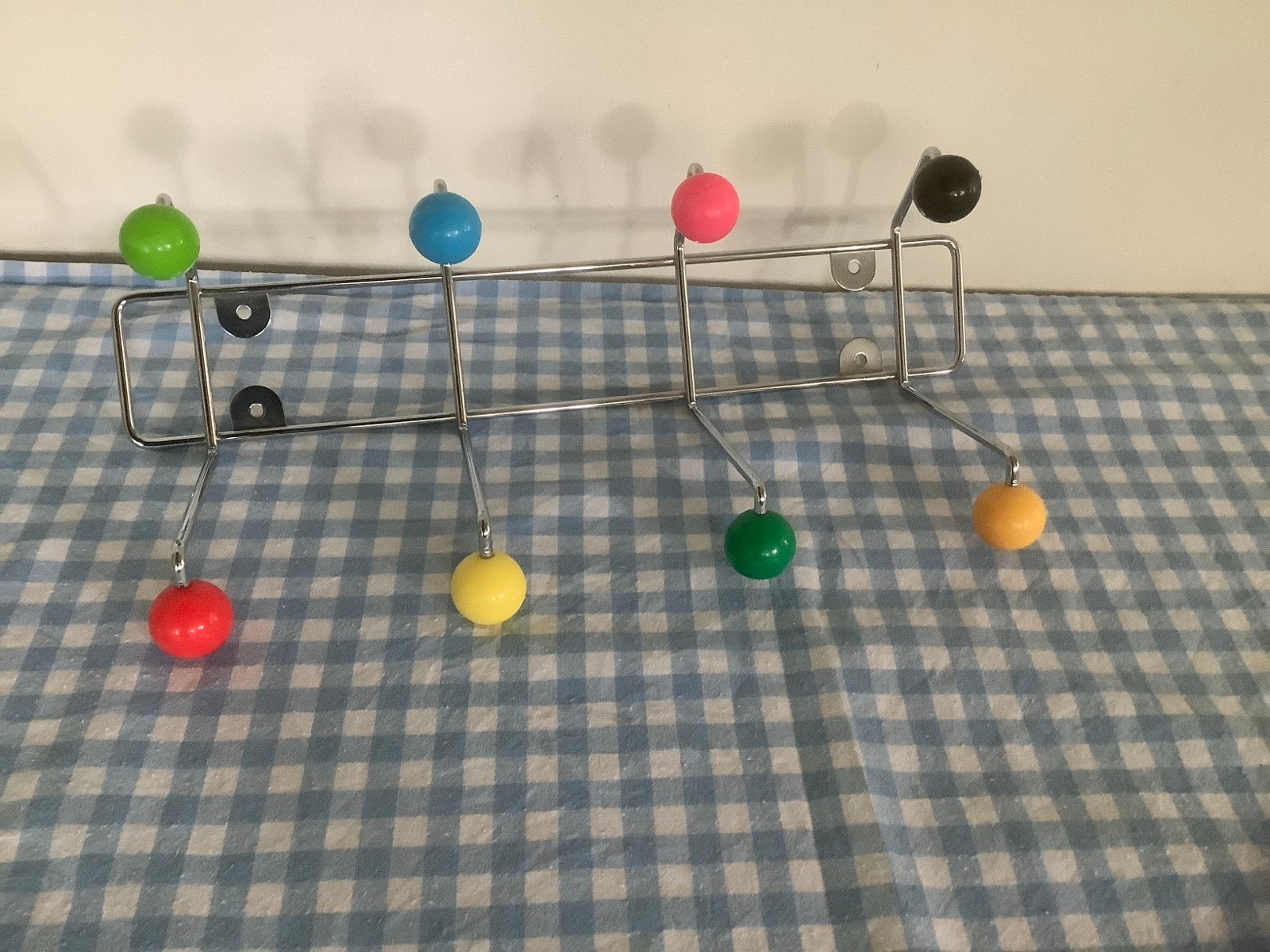 Leuke vintage space age Sputnick  kapstok, kleurrijke bollen, Wandkapstok, Gebruikt, Ophalen of Verzenden, Minder dan 100 cm