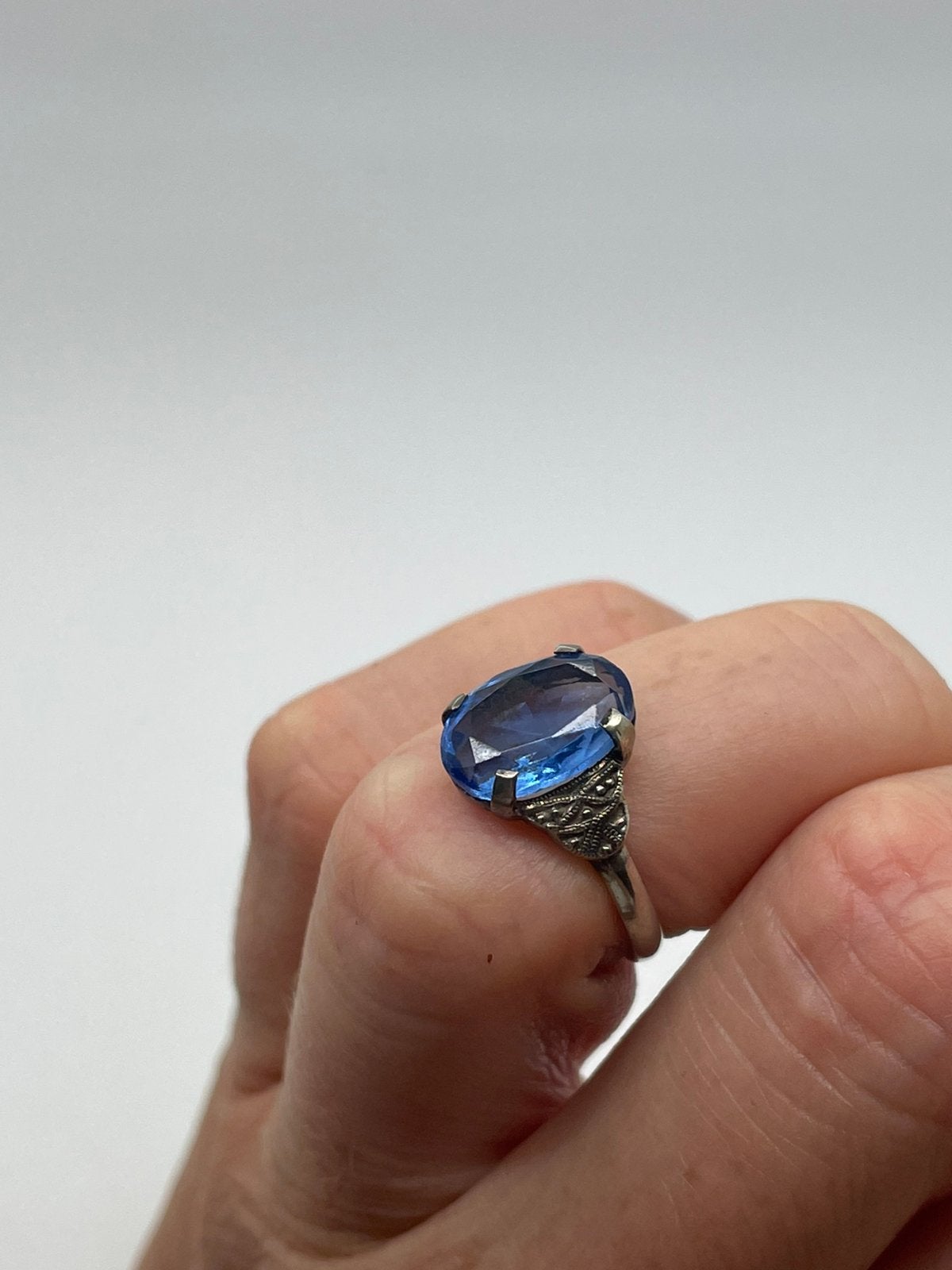 F955 Prachtige zilveren art deco ring maat 16,5, Ophalen of Verzenden, Zilver, Ring