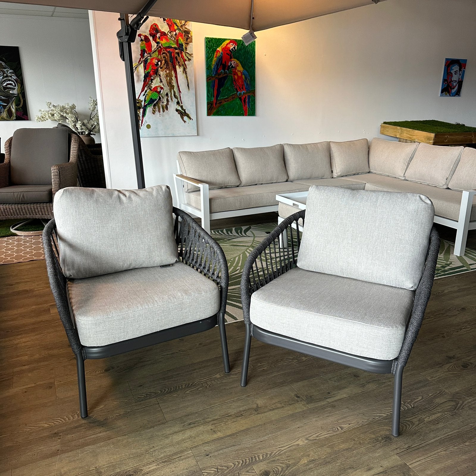 2x COCO Loungestoelen / Tuinstoelen – NIEUW — TWV €800,- !!!, Tuin en Terras, Zenq, ., Ophalen of Verzenden, Zo goed als nieuw