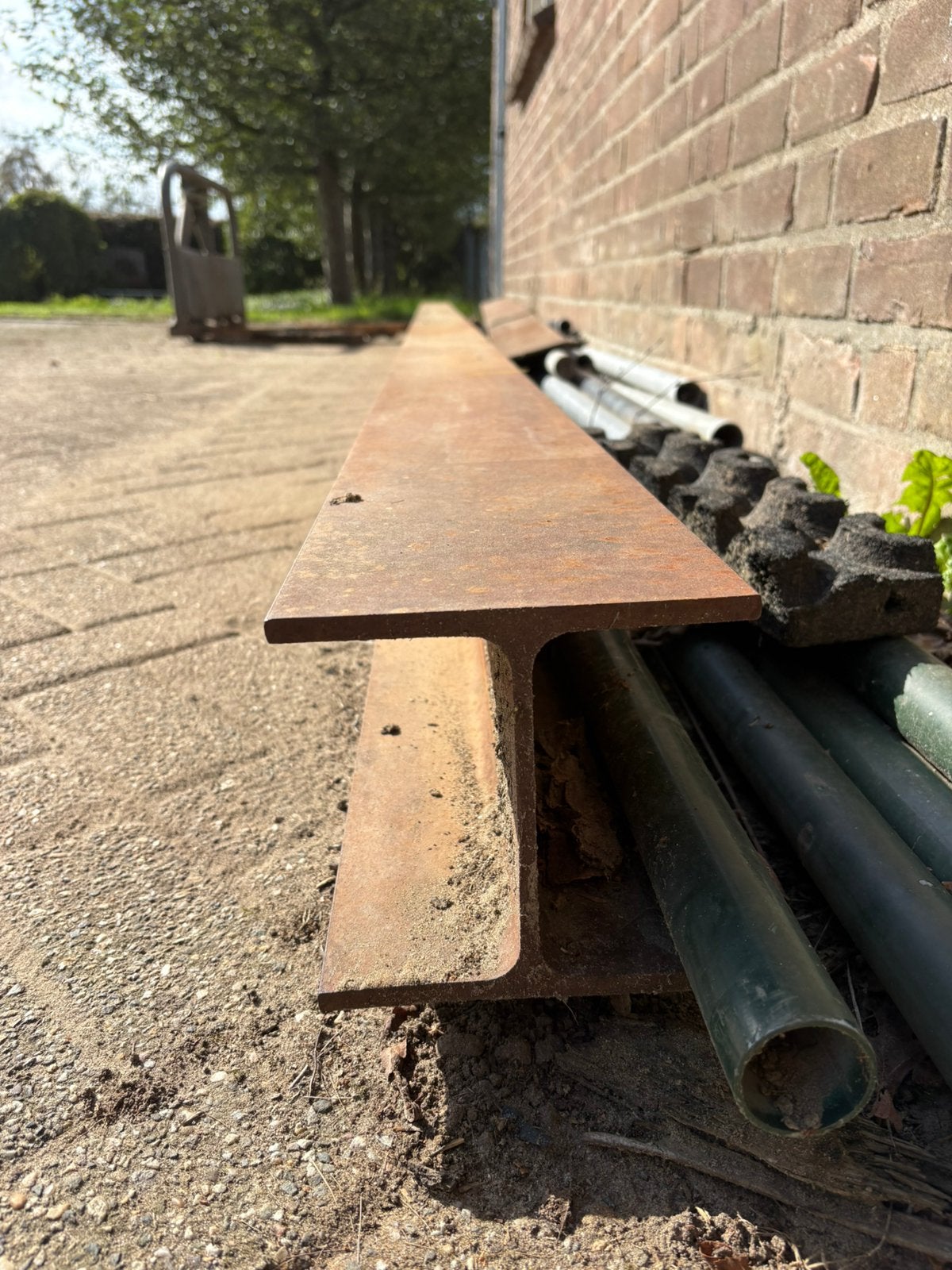 Te koop; ijzeren H-balk 6 meter, Ophalen, Zo goed als nieuw