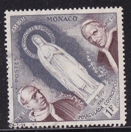 544 - Monaco michel 590 gestempeld , Paus Pius XII en Paus P, Postzegels en Munten, Verzenden, Monaco, Gestempeld