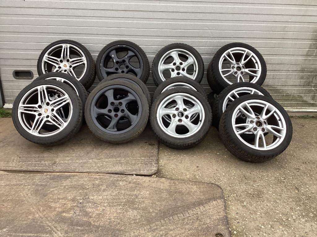 Porsche velgen Carrera 911 17/18 inch breed sets, Auto-onderdelen, Banden en Velgen, Velg(en), Zomerbanden, 17 inch, 225 mm, Gebruikt